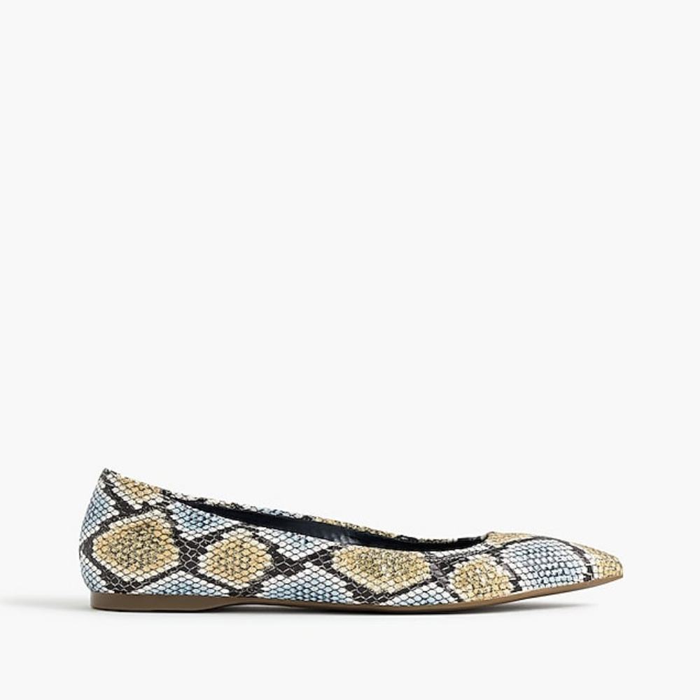 NWT J. Crew Lottie flats in snakeskin-printed - Picture 2 of 8
